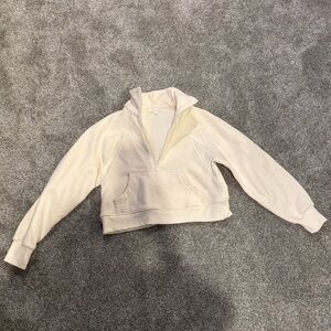 Cropped Quarter-Zip Pullover with Pocket